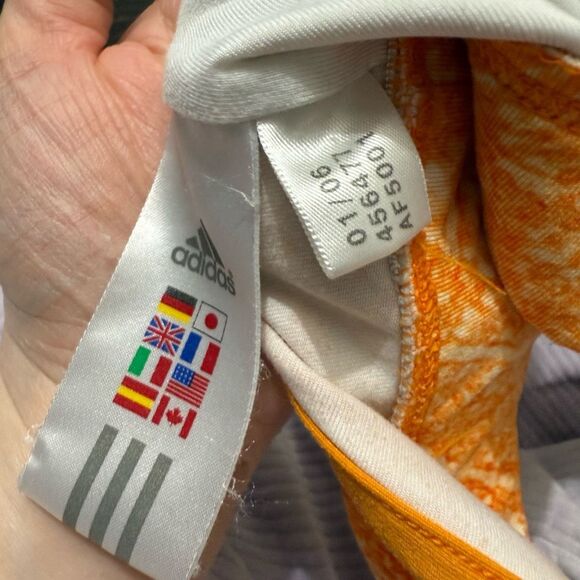 Adidas Women’s Medium Orange Patterned Sports Bra - Picture 4 of 4